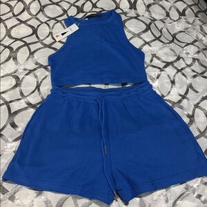 Women's Waffle Lounge Set - Cobalt Blue